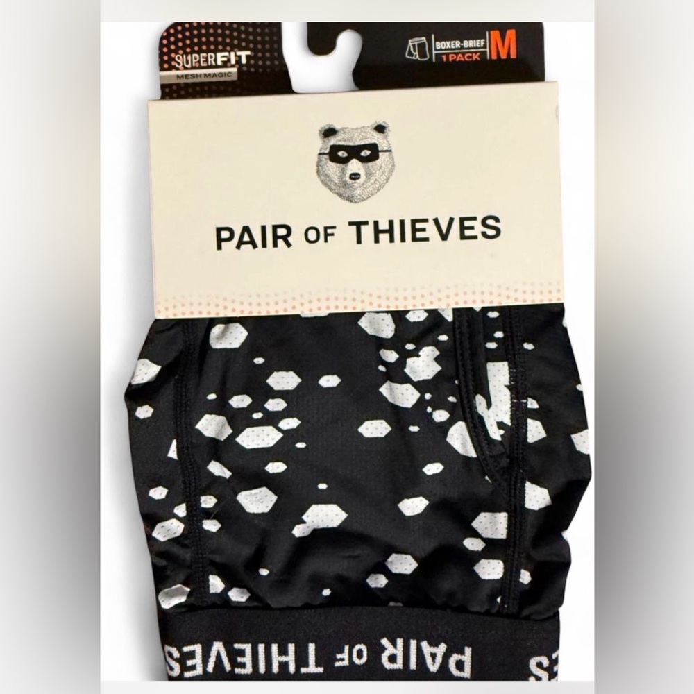 Men's Pair of Thieves SuperFit Mesh Magic Boxer Brief Underwear Black Sz M